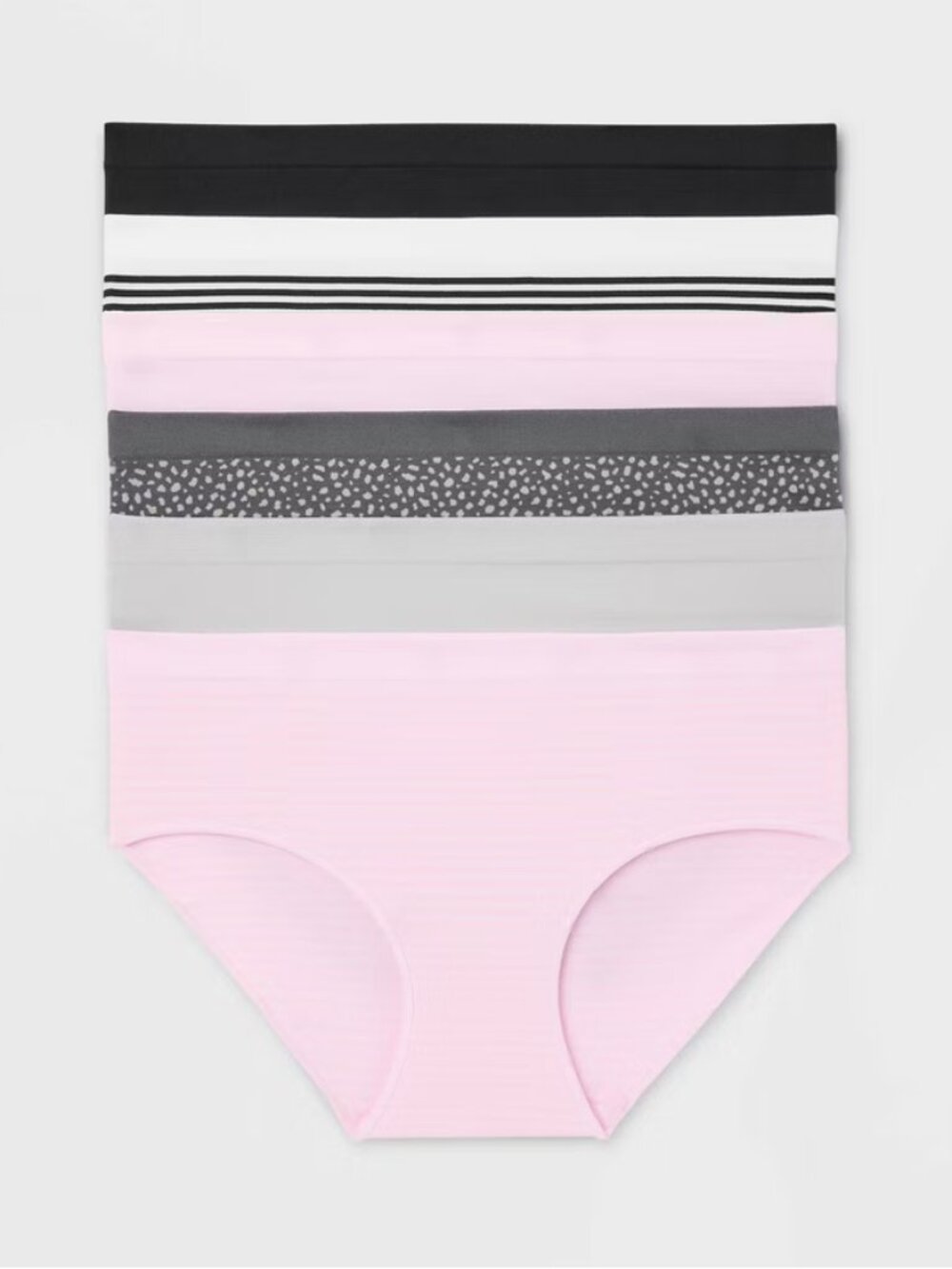 Women's 6pk Seamless Hipster Underwear - Auden Assorted Color S: Solid & Stripe